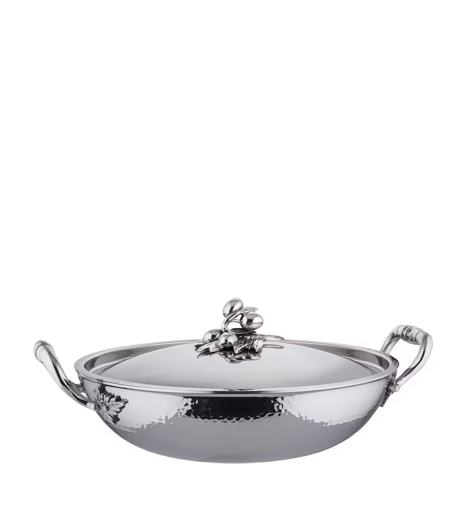 Ruffoni Opus Prima Wok – 30cm / 4.5L with Olive Branch Finial (Handmade in Italy)