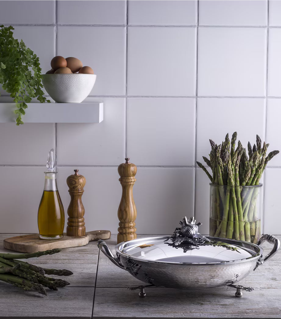 Ruffoni Opus Prima 30cm / 12" Covered Gratin – Tri-Ply Stainless Steel with Fennel, Carrot & Bean Finial