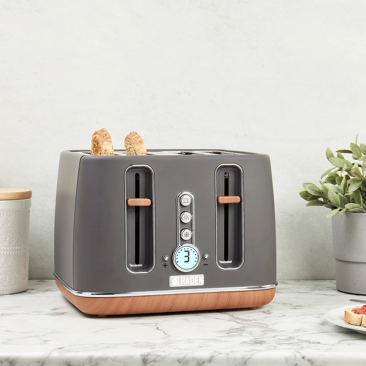 Haden Dorchester 4 Slice Toaster Grey