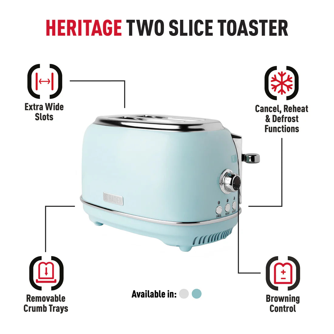 Haden Heritage Turquoise 2 Slice Toaster