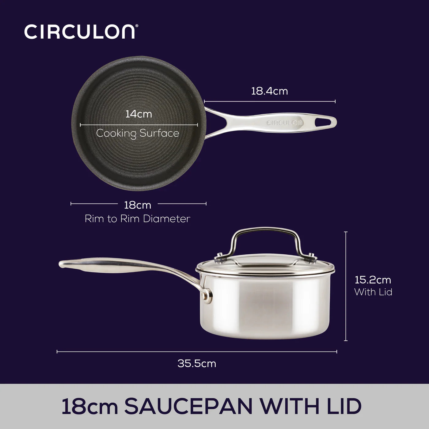 Circulon Clad Series Covered Saucepan