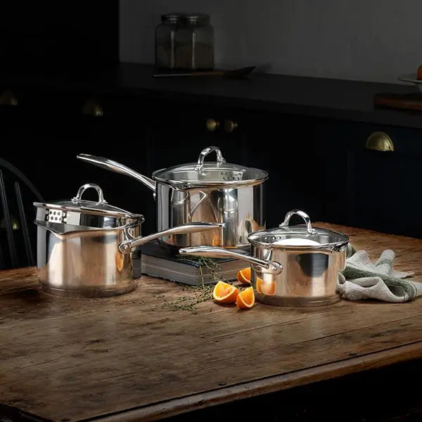Stellar Profile (7000), 3 Piece Draining Saucepan Set
