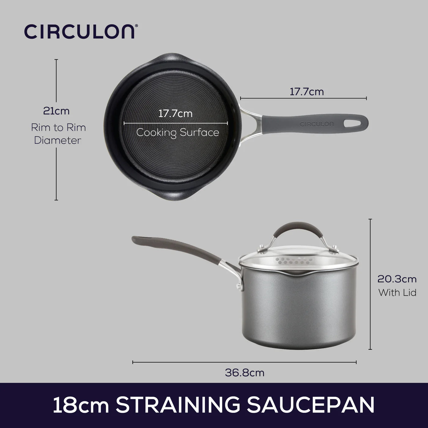 Circulon A1 Series Straining Saucepan