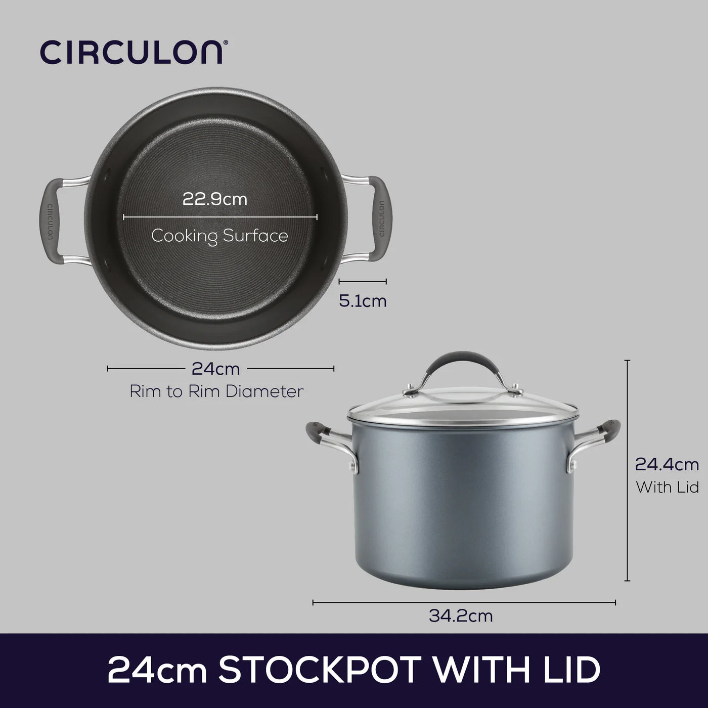 Circulon ScratchDefense™ Extreme Non-Stick Stockpot with Lid — 7.6L
