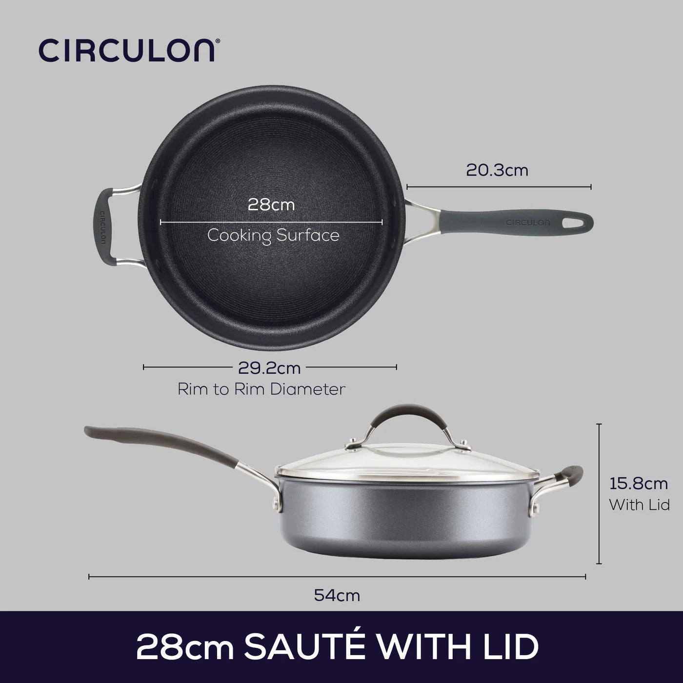 Circulon A1 Series Saute with Helper Handle, 28cm/4.7L