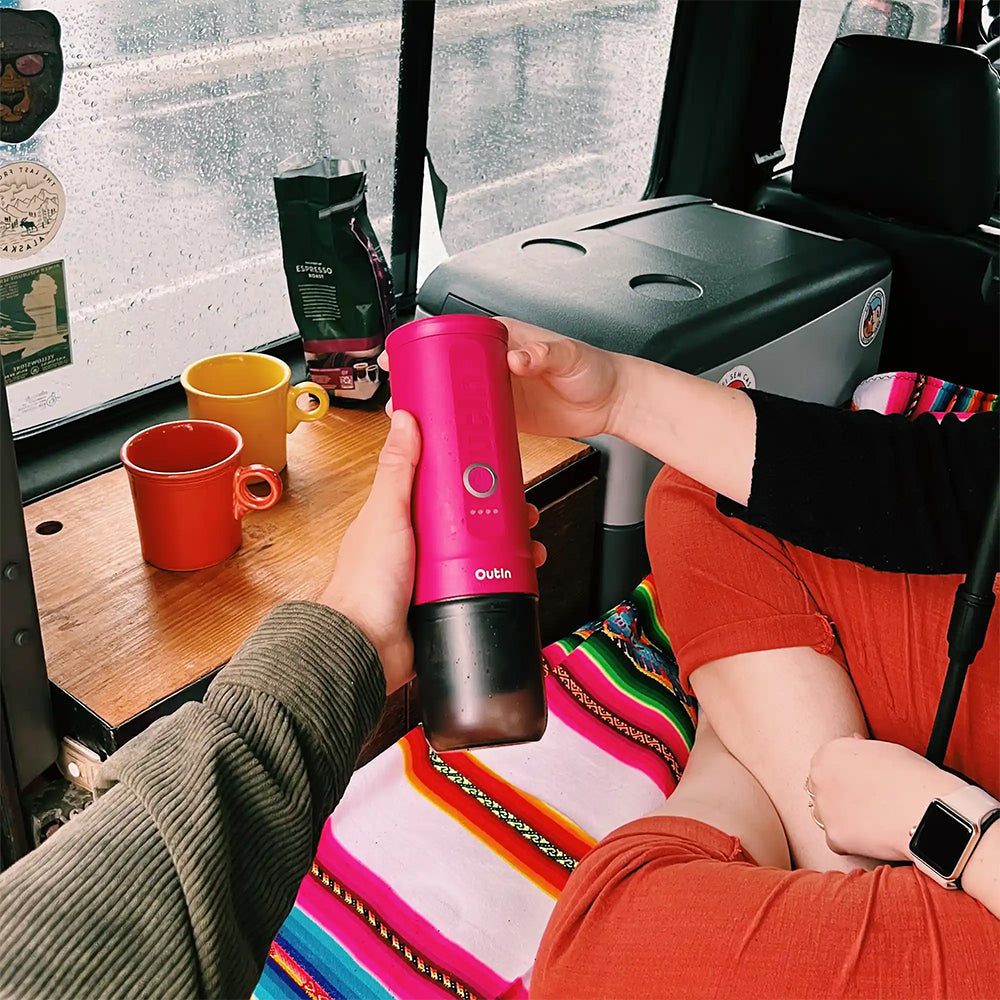 OutIn Nano Portable Espresso Machine – Fuchsia Pink