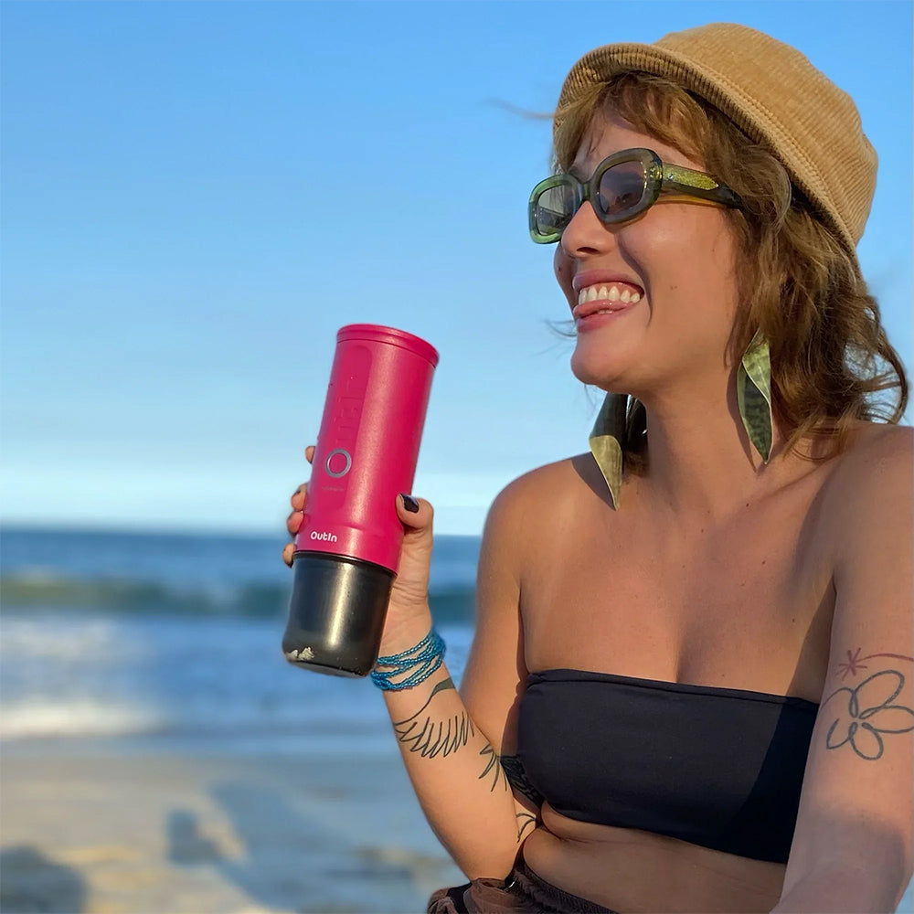 OutIn Nano Portable Espresso Machine – Fuchsia Pink