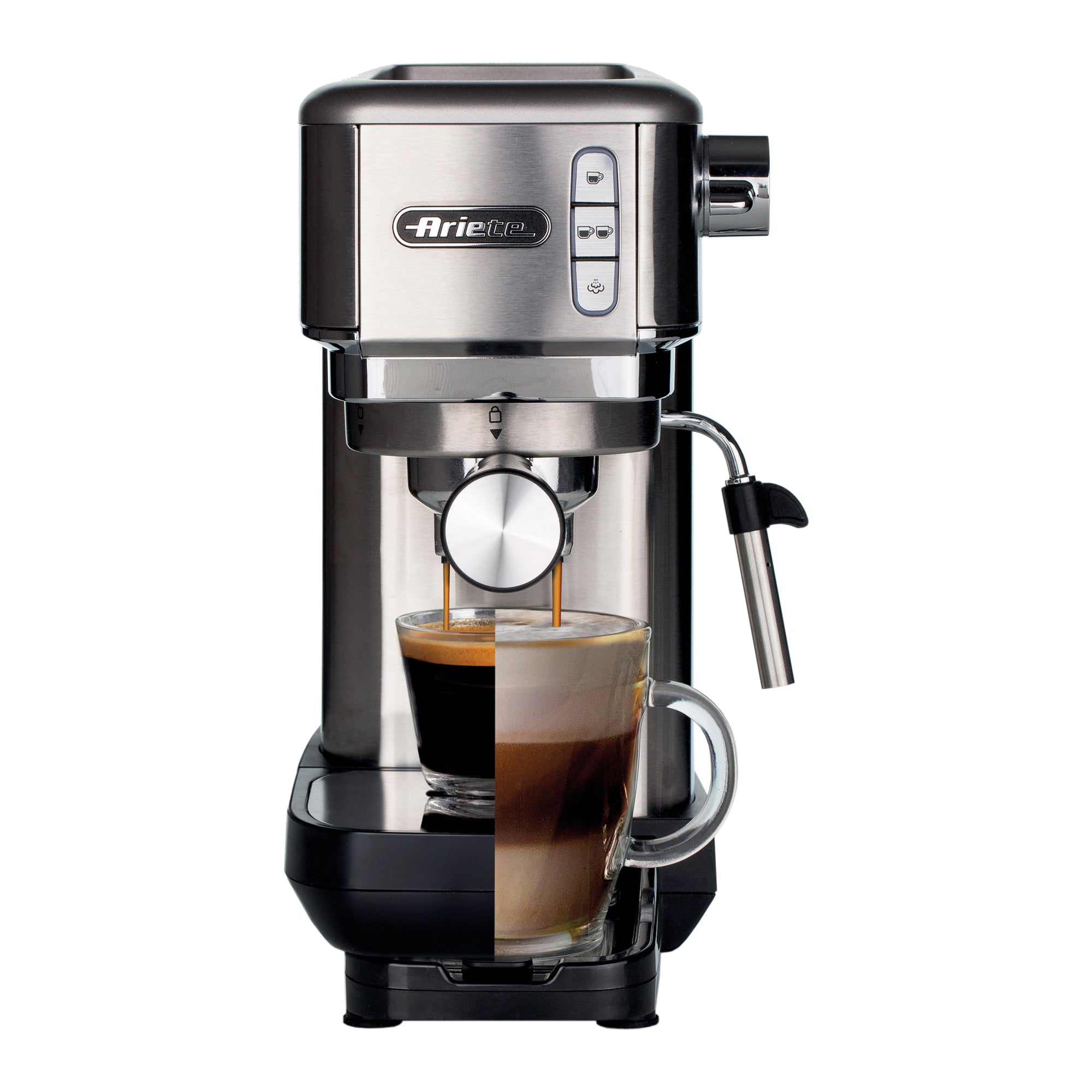 Ariete Metal Slim Espresso Coffee Maker – Brushed Stainless Steel