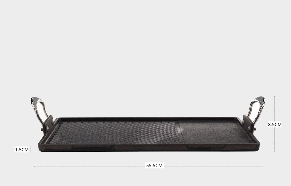 Samuel Groves Britannia Cast Iron Double Burner Griddle 45cm x 25cm