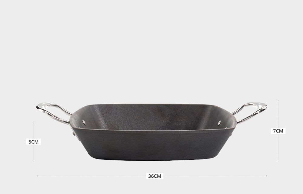 Samuel Groves 26cm Britannia cast iron square griddle, with side handles