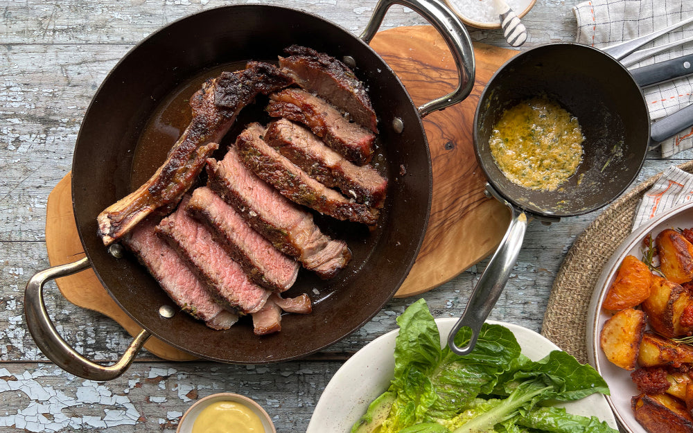 Samuel Groves Britannia Cast Iron Double Handled Skillet