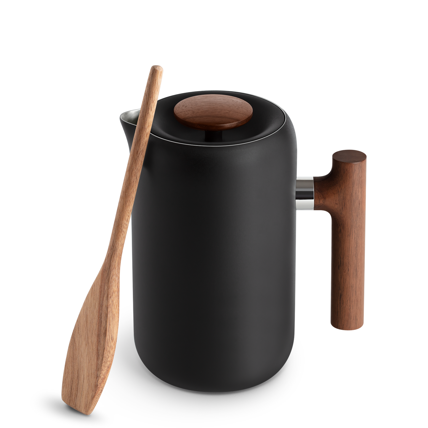Fellow Clara French Press - 24oz - Matte Black & Walnut Handle