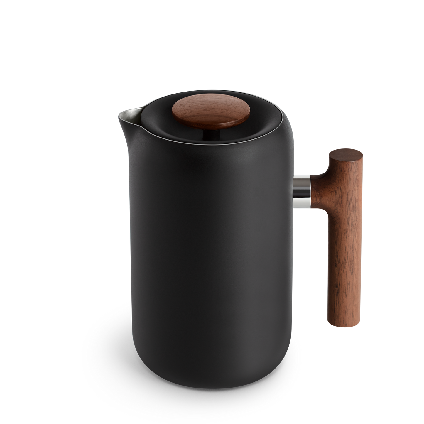 Fellow Clara French Press - 24oz - Matte Black & Walnut Handle