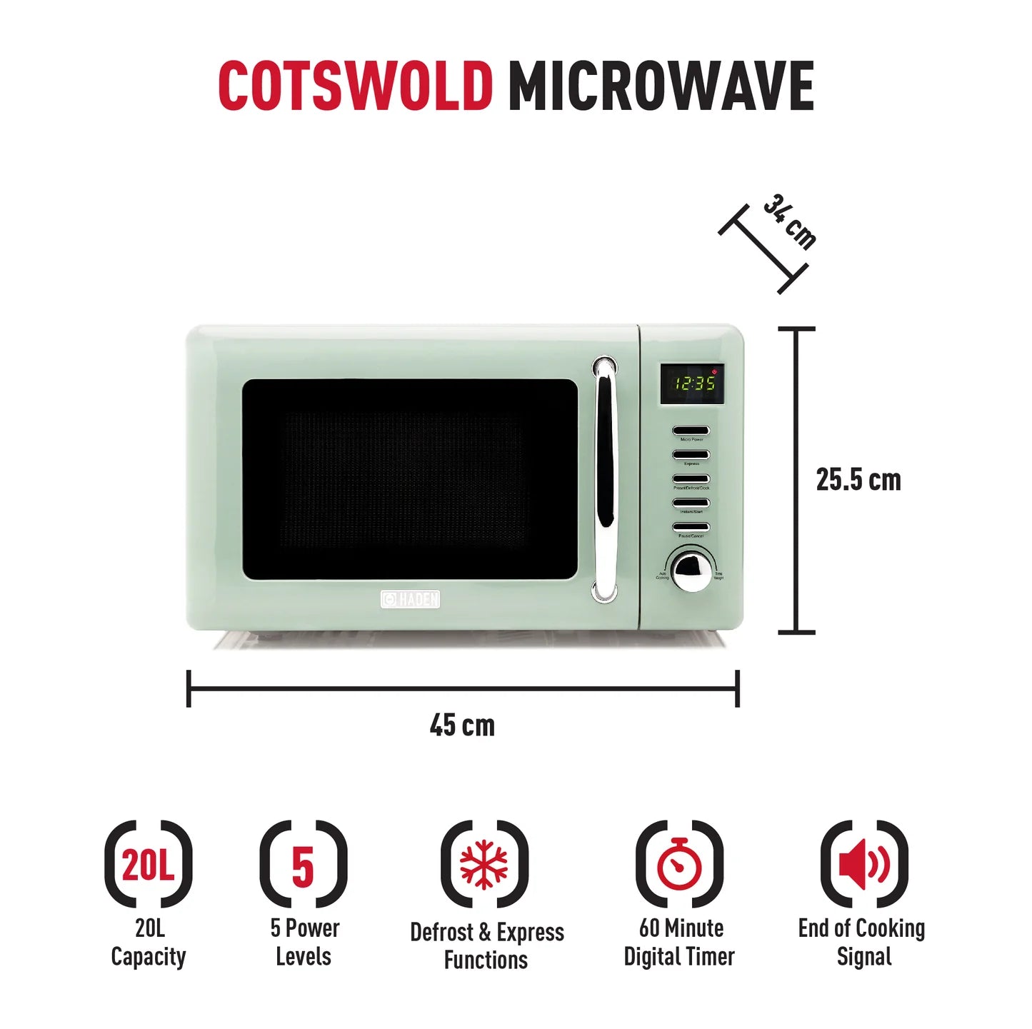 Haden 20L Sage Microwave