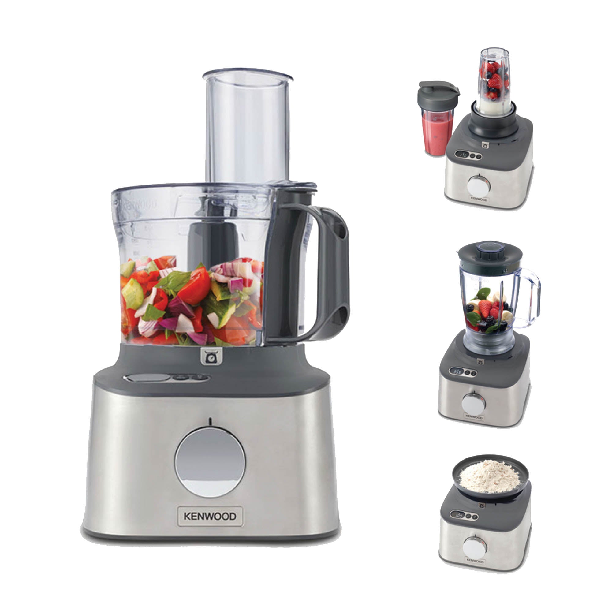 Kenwood MultiPro Compact+ 5-in-1 Food Processor with Weighing – Stainless Steel