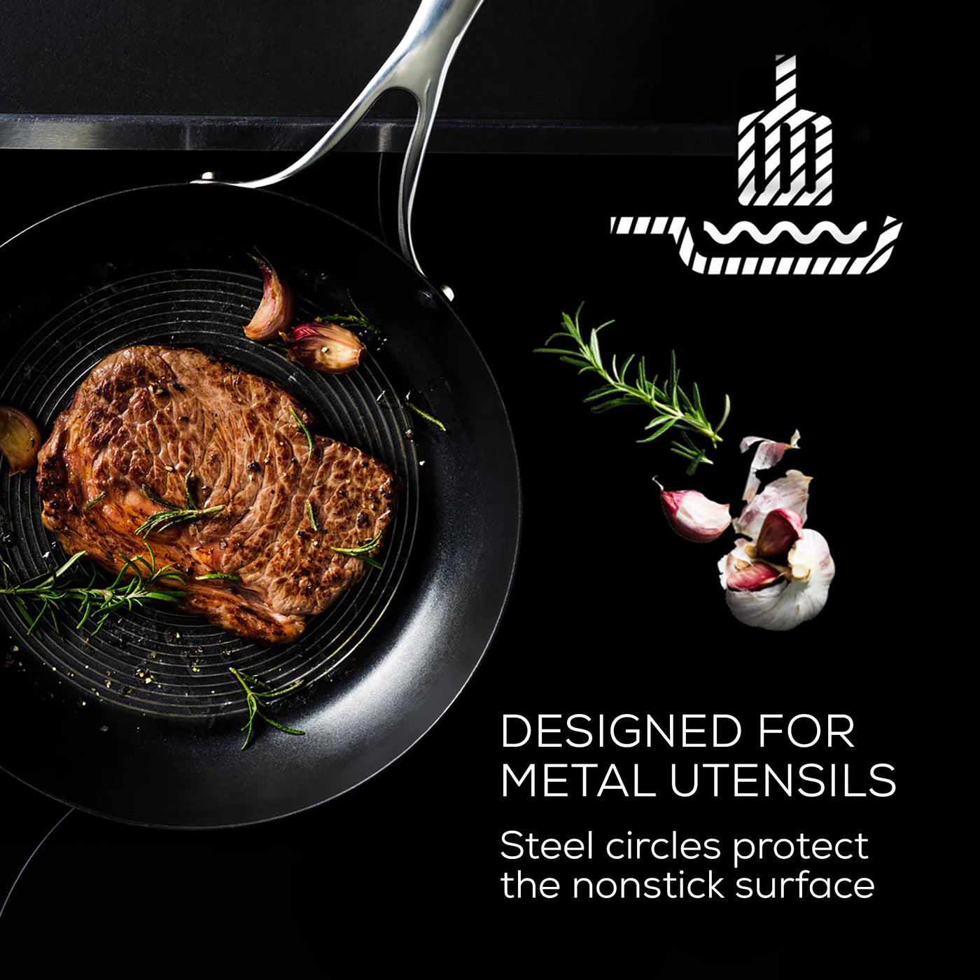Circulon SteelShield™ Hybrid Non-Stick 32cm Open Skillet with Helper Handle