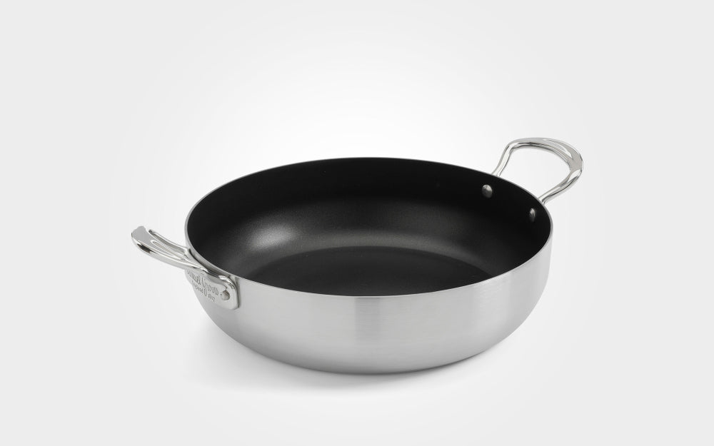 Samuel Groves Classic Non-Stick Stainless Steel Triply Chefs Pan 2 Side Handles