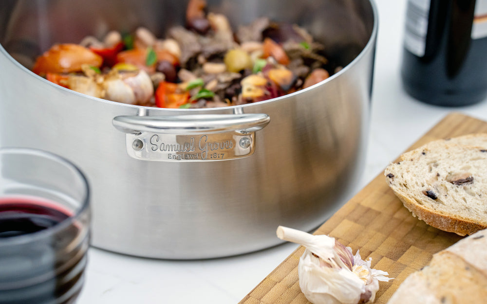 Samuel Groves Classic Stainless Steel Triply Casserole Pan with Lid