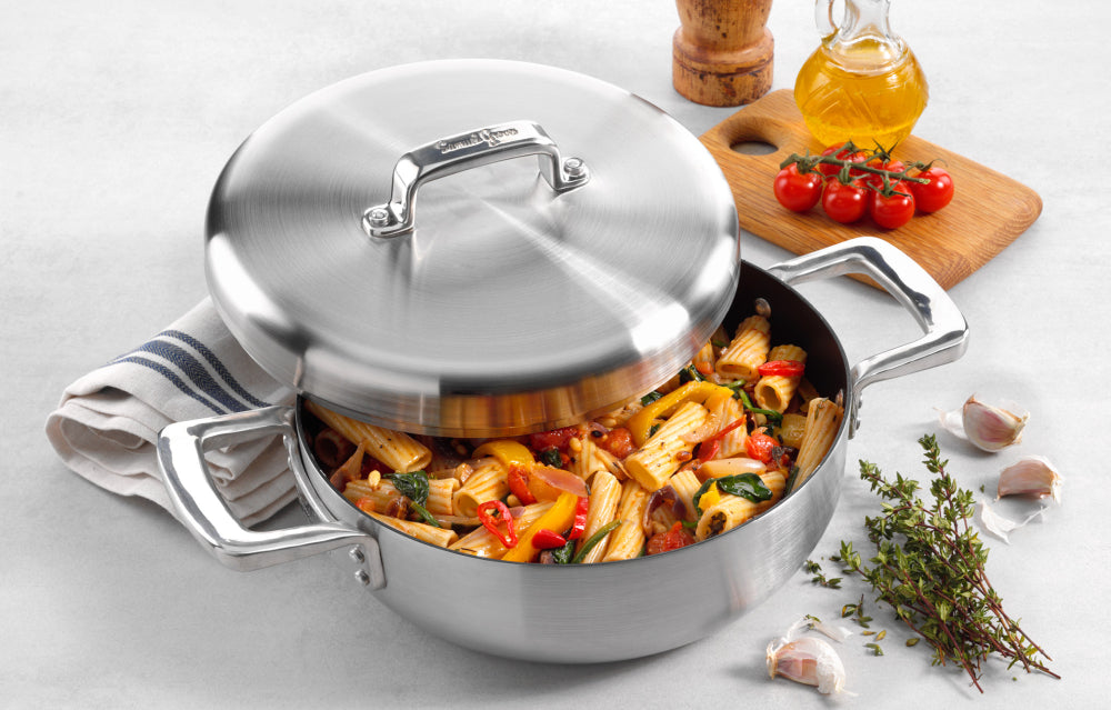 Samuel Groves Urban Stainless Steel Non-Stick Triply Chefs Pan with Domed Lid