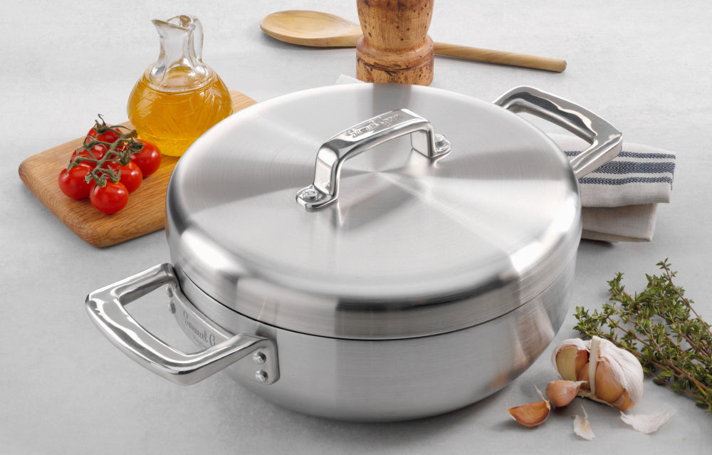 Samuel Groves Urban Stainless Steel Non-Stick Triply Chefs Pan with Domed Lid