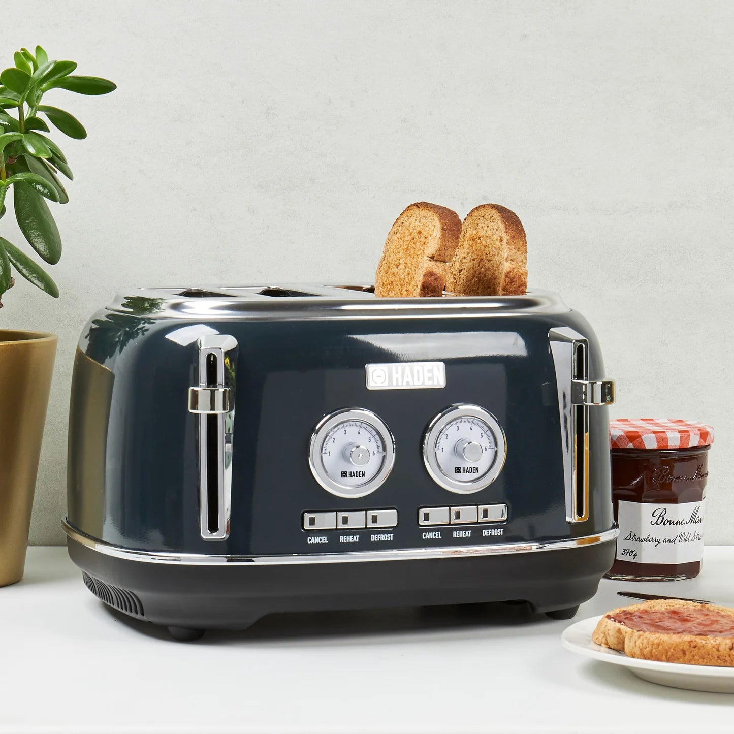 Haden Jersey Steel Blue 4 Slice Toaster