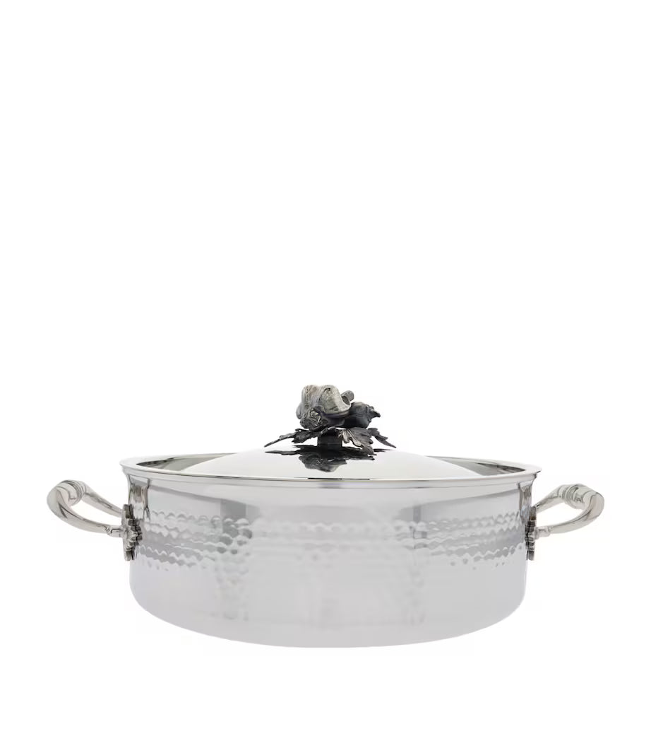 Ruffoni Opus Prima 26cm / 4.7L Covered Braiser – Hand-Hammered Stainless Steel with Garlic & Pepper