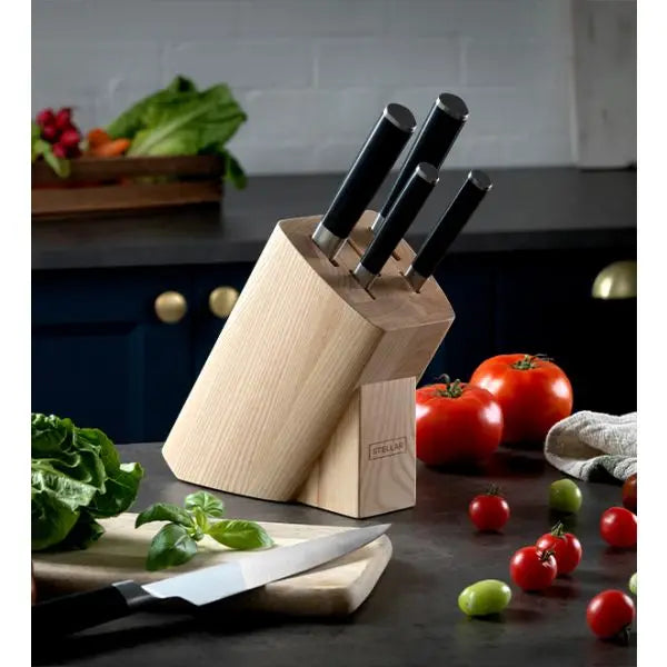 Stellar Poise, 5 Piece Knife Block Set, Wood