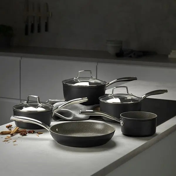 Stellar Rocktanium, 5 Piece Saucepan Set, Non-Stick