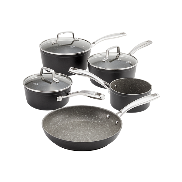 Stellar Rocktanium, 5 Piece Saucepan Set, Non-Stick