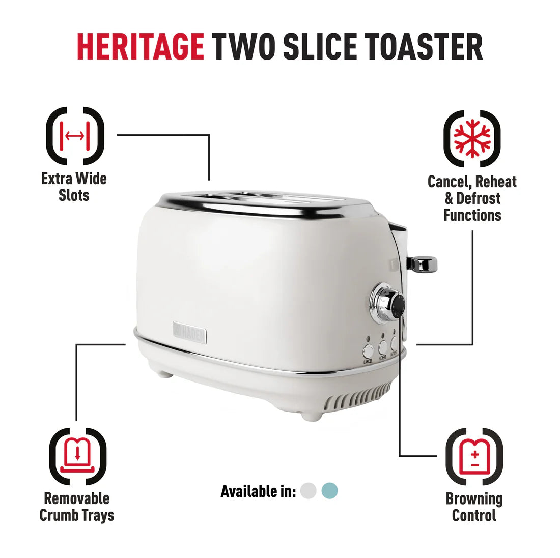 Haden Heritage Ivory 2 Slice Toaster