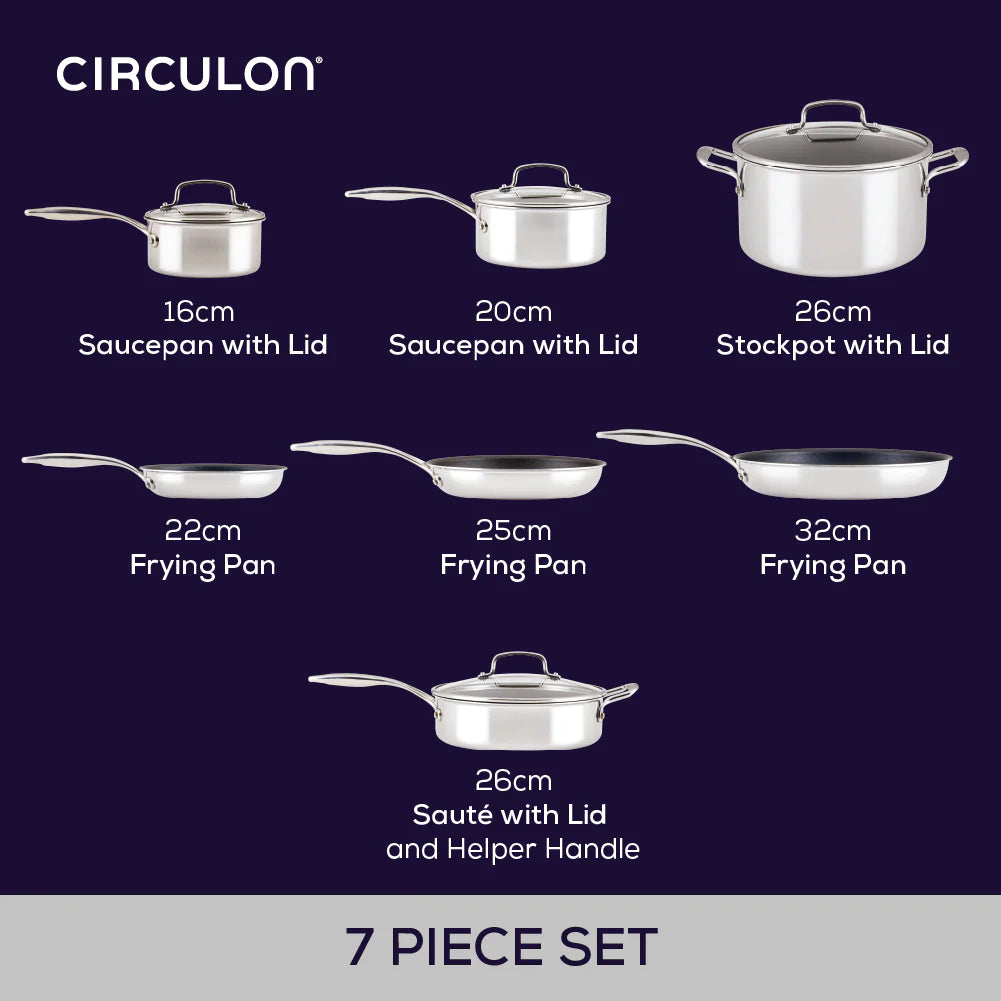 Circulon Clad Series Cookware Set, 7 Piece
