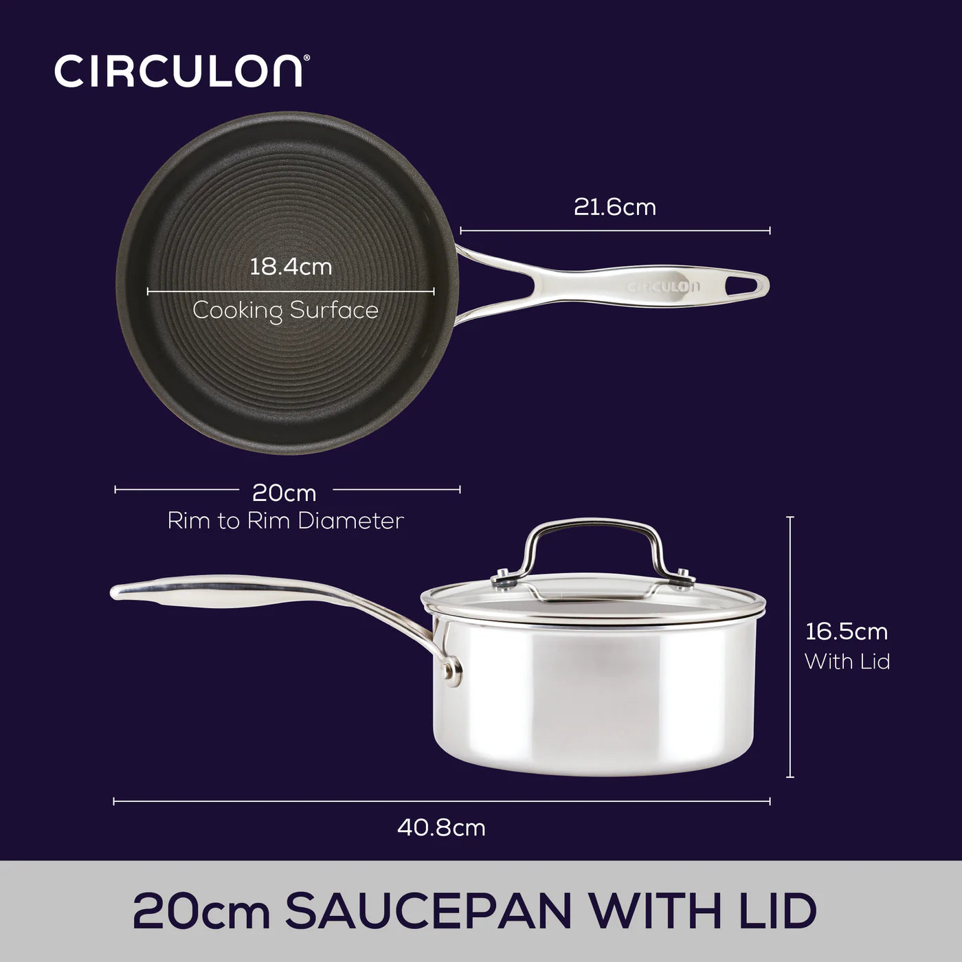 Circulon Clad Series Covered Saucepan