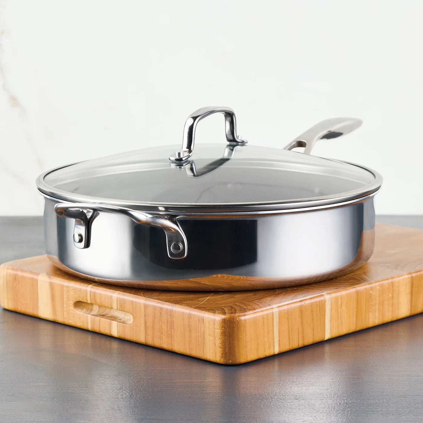 Circulon Clad Series Covered Saute with Helper Handle, 30cm/4.7L