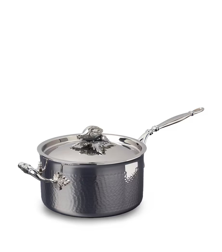 Ruffoni Opus Prima Covered Saucepan – 20cm / 3.3L with Artichoke & Carrot Finial (Handmade in Italy)
