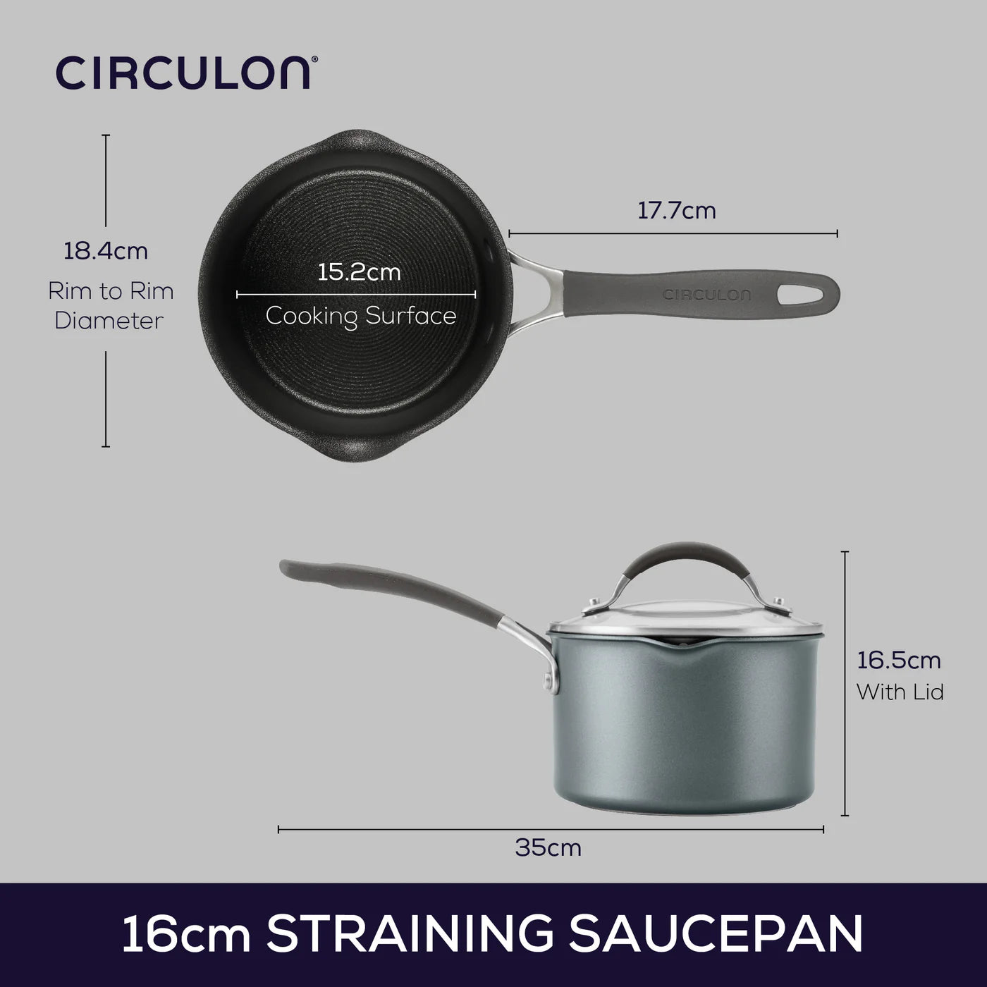 Circulon A1 Series Straining Saucepan
