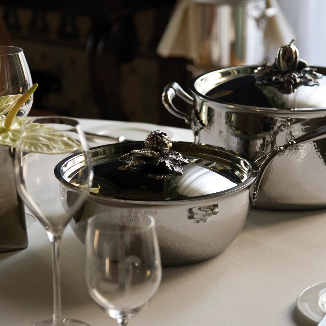 Ruffoni Opus Prima 24cm / 3.8L Covered Chef Pan – Cauliflower & Carrot Finial