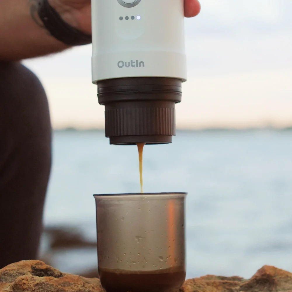OutIn Nano Portable Espresso Machine – Pearl White