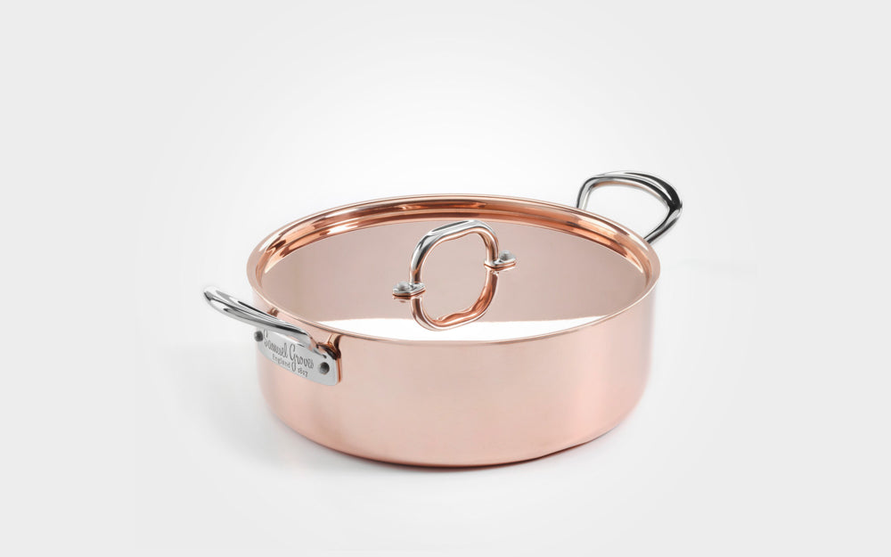 Samuel Groves 26cm Copper InductionSauté Pan Side Handles with Lid