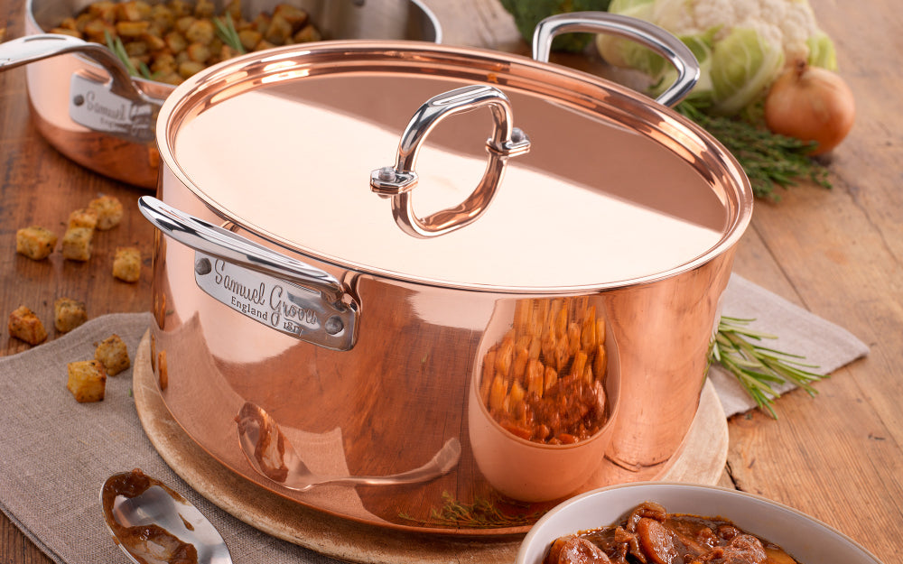 Samuel Groves Copper Induction Casserole Pan with Lid