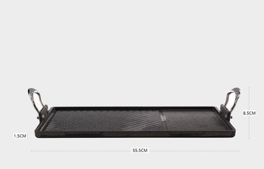 Samuel Groves Britannia Cast Iron Double Burner Griddle 45cm x 25cm
