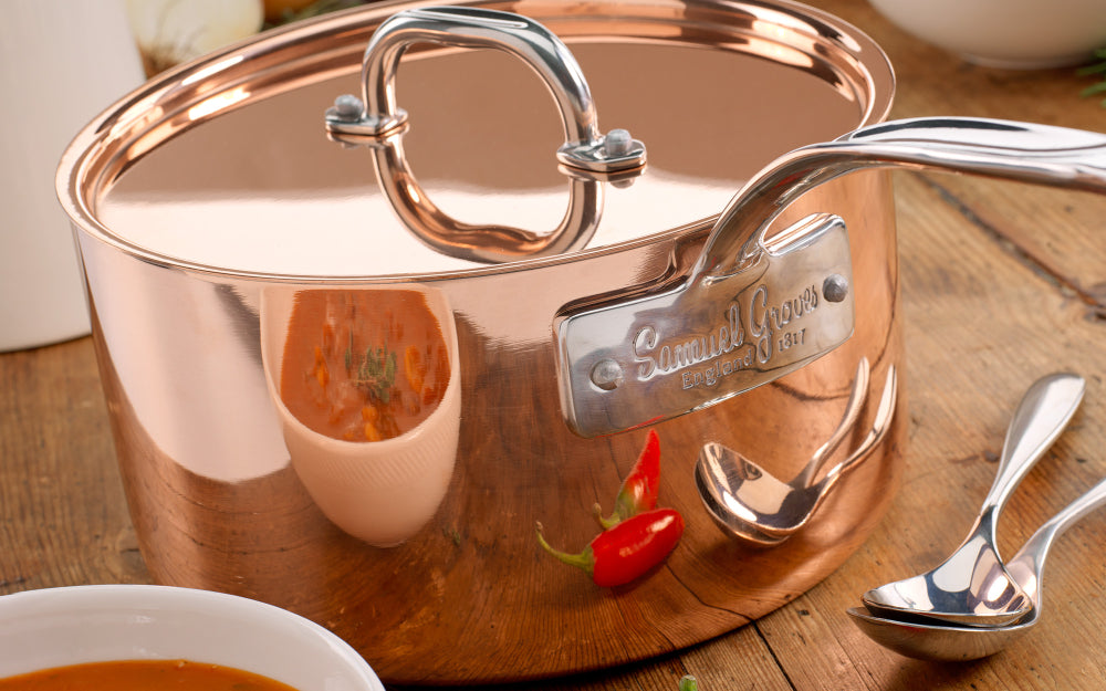 Samuel Groves Copper Clad Saucepan & Lid