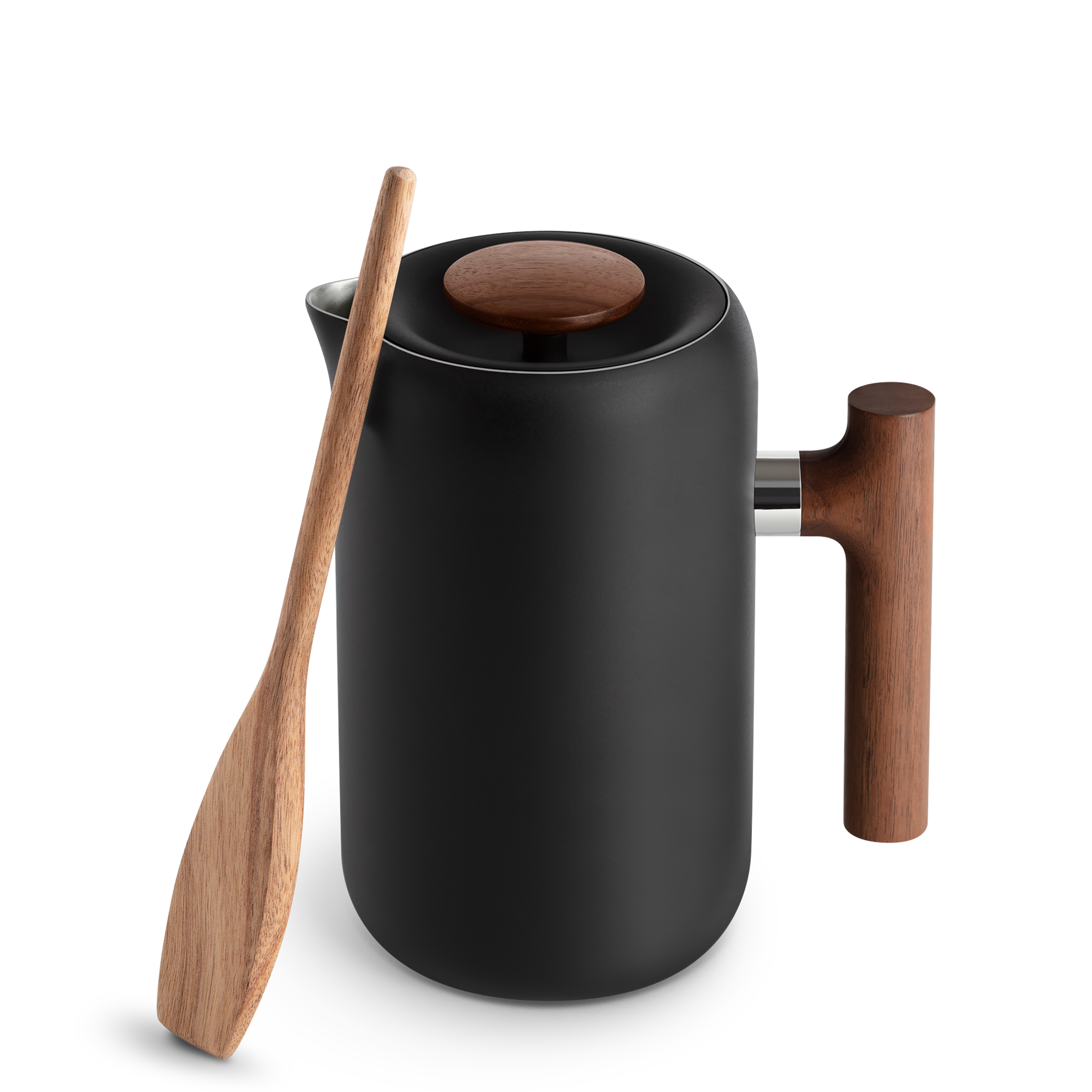 Fellow Clara French Press - 24oz - Matte Black & Walnut Handle