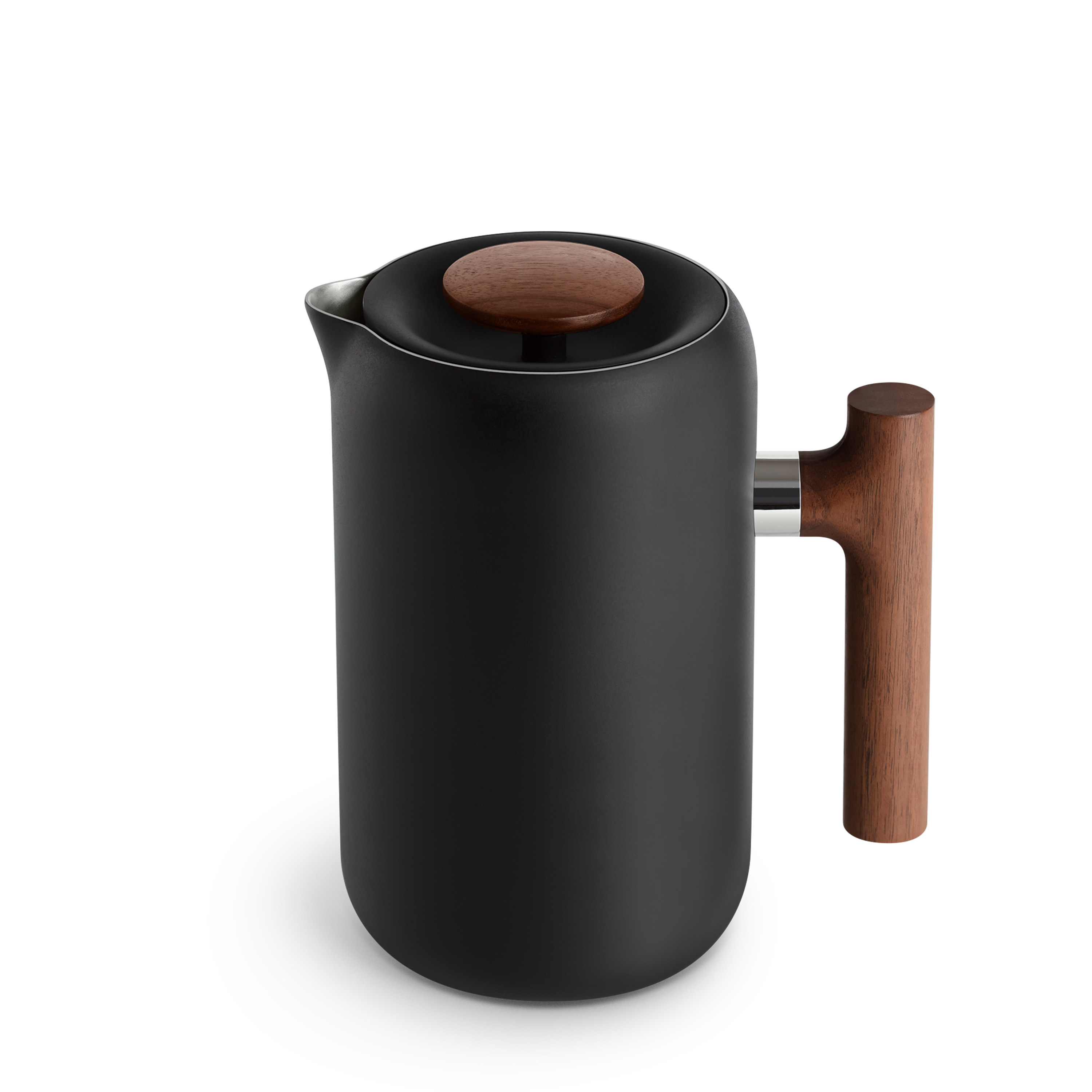 Fellow Clara French Press - 24oz - Matte Black & Walnut Handle