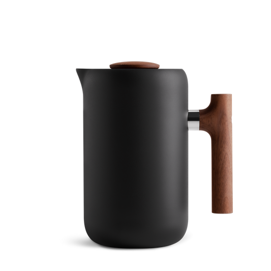 Fellow Clara French Press - 24oz - Matte Black & Walnut Handle