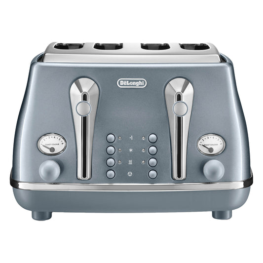 De’Longhi 4-Slice Icona Metallics Toaster – Azure