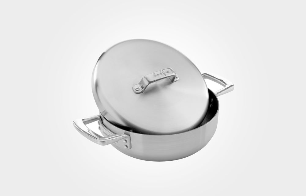 Samuel Groves Urban Stainless Steel Non-Stick Triply Chefs Pan with Domed Lid