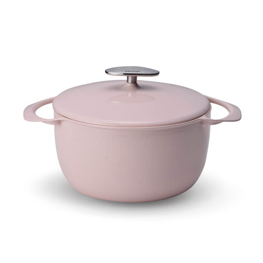 Unilloy Lightweight Enamel Cast Iron Casserole – Sakura Pink – 20cm or 22cm – Made in Japan