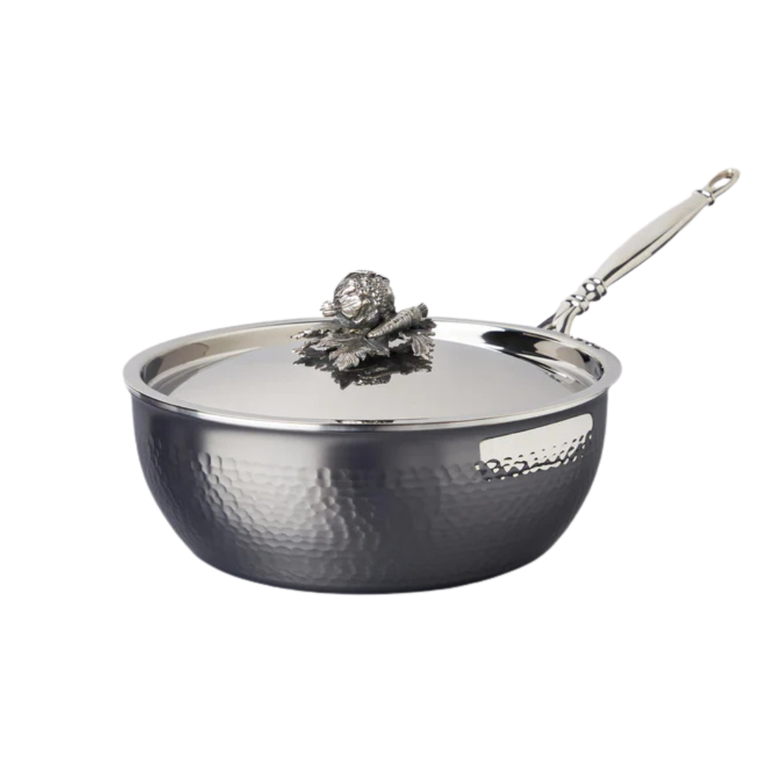 Ruffoni Opus Prima 24cm / 3.8L Covered Chef Pan – Cauliflower & Carrot Finial