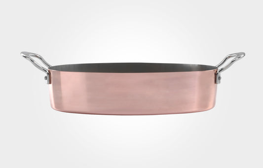Samuel Groves 30cm Copper clad oval roaster with side handles