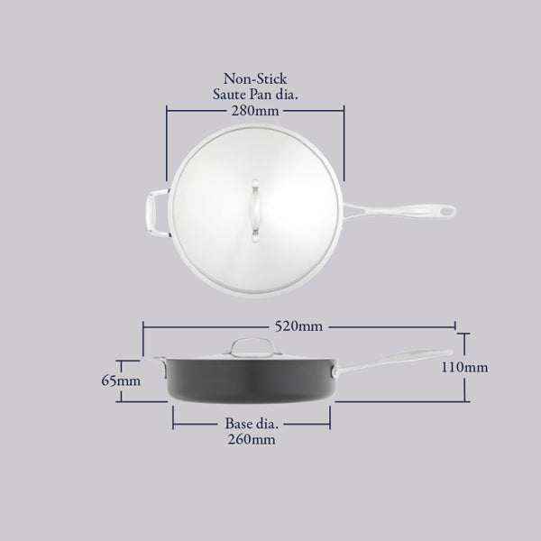 Stellar Hard Anodised, 28cm Saute Pan, Non-Stick
